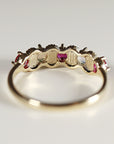 Opal, Ruby and Diamond Half Eternity Ring