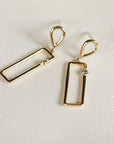 14k Gold Geometric Diamond Dangle Earrings