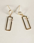 14k Gold Geometric Diamond Dangle Earrings - Melt'm Jewelry
