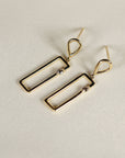 14k Gold Geometric Diamond Dangle Earrings