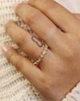 Art Deco Wedding Band 14k Solid Gold, Milgrain Diamond Wedding Ring