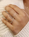 Art Deco Wedding Band 14k Solid Gold, Milgrain Diamond Wedding Ring