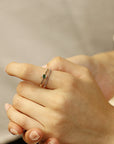 14k Gold Dainty Beaded Ring, Stacking Midi Ring