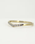 Pave Setting Diamonds Curved Wedding Band