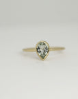 Pear Green Tourmaline Ring 14k Gold