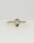 Pear Green Tourmaline Ring 14k Gold