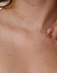 Genuine Diamond Initial Necklace 14k Gold - Melt'm Jewelry