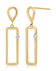 14k Gold Geometric Diamond Dangle Earrings
