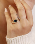 Art Deco Wedding Band 14k Solid Gold, Milgrain Diamond Wedding Ring