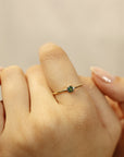 Emerald Stacking Ring 14k Gold - Melt'm Jewelry