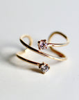 14k Gold Cz Ear Cuff, Single (Half Pair)
