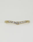 Pave Setting Diamonds Curved Wedding Band