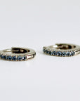 Mini Aquamarine Huggie Earrings in 14k White, Rose or Yellow Gold (Single or Pair) - Melt'm Jewelry