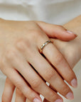 4mm Dome Wedding Band, Flush Set Diamond Wide Gold Band Ring