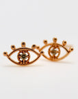Diamond Evil Eye Stud Earrings in 14k Gold (SINGLE or PAIR) - Melt'm Jewelry