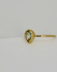Pear Green Tourmaline Ring 14k Gold - Melt'm Jewelry