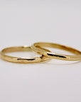 14k Solid Gold Plain Wedding Band Hammered - Melt'm Jewelry