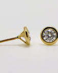 0.45 ct. Martini Bezel Set Moissanite Earrings 14k Gold