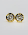 0.45 ct. Martini Bezel Set Moissanite Earrings 14k Gold