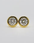 0.45 ct. Martini Bezel Set Moissanite Earrings 14k Gold - Melt'm Jewelry