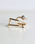 14k Gold Cz Ear Cuff, Single (Half Pair)