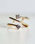 14k Gold Cz Ear Cuff, Single (Half Pair)