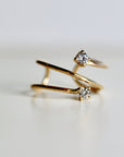 14k Gold Cz Ear Cuff, Single (Half Pair)
