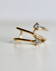 14k Gold Cz Ear Cuff, Single (Half Pair)