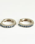 Mini Aquamarine Huggie Earrings in 14k White, Rose or Yellow Gold (Single or Pair)