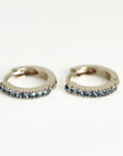Mini Aquamarine Huggie Earrings in 14k White, Rose or Yellow Gold (Single or Pair)