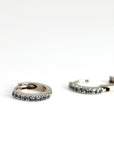 Mini Aquamarine Huggie Earrings in 14k White, Rose or Yellow Gold (Single or Pair)