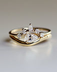 East West Pear Moissanite Ring 14k Gold, LIL JASMINE
