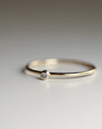 Dainty Tiny Diamond 14k Gold Ring, Solitaire Ring