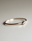 Dainty Tiny Diamond 14k Gold Ring, Solitaire Ring