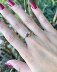 Handcrafted Rose Cut Salt and Pepper Diamond Cluster Ring