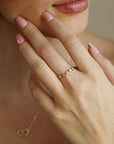 Diamond Star Ring 14k Gold – Five Star Celestial Wedding Band, Natural Diamond Stacking Ring, Dainty Gold Star Band Gift for Her - Melt'm Jewelry