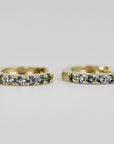 Aquamarine Huggie Hoop Earrings 14k Gold - Melt'm Jewelry
