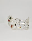 Multi-Gem Gemstone Cuff Bracelet in Sterling Silver and 14k Gold Set- One of A Kind