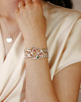 Multi-Gem Gemstone Cuff Bracelet in Sterling Silver and 14k Gold Set- One of A Kind