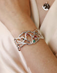 Sterling Silver and Gemstones Cuff Bracelet