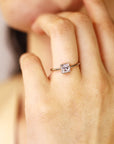 Princess Cut Moissanite Ring 14k White Gold