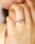 Princess Cut Moissanite Ring 14k White Gold
