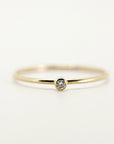 Dainty Tiny Diamond 14k Gold Ring, Solitaire Ring