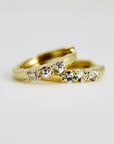 14k Gold White Sapphire Hoop Earring