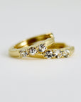 14k Gold White Sapphire Hoop Earring