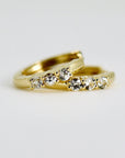 14k Gold White Sapphire Hoop Earring