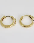 14k Gold White Sapphire Hoop Earring
