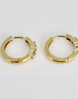 14k Gold White Sapphire Hoop Earring