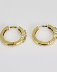 14k Gold White Sapphire Hoop Earring - Melt'm Jewelry