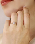 Princess Cut Moissanite Ring 14k White Gold